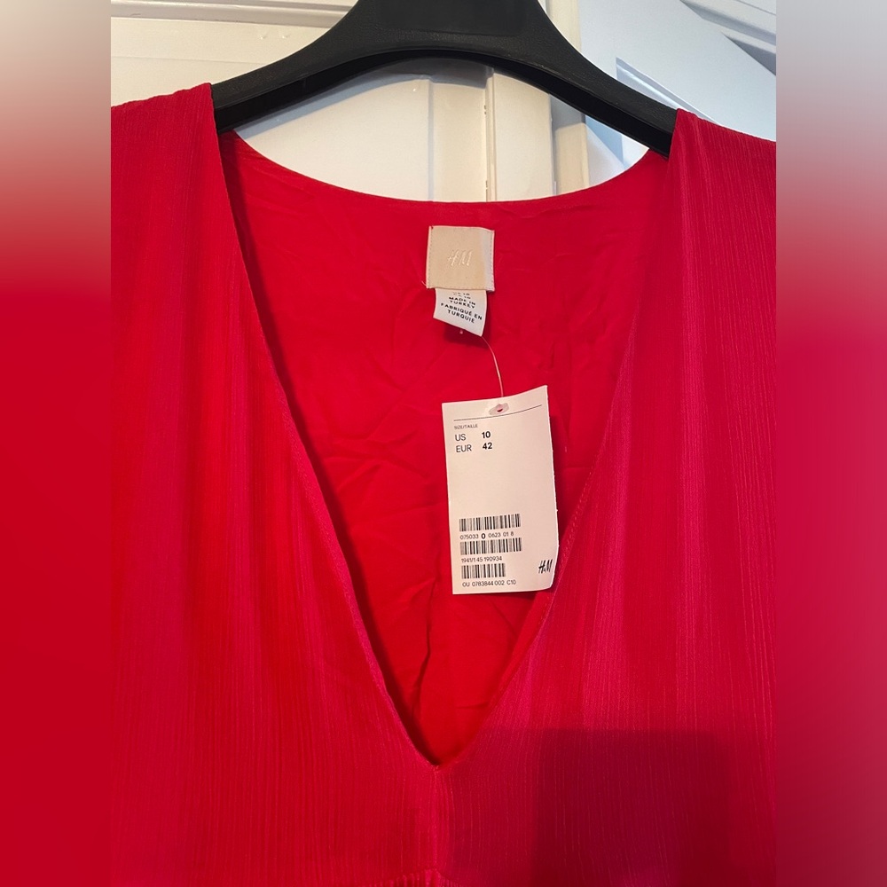 NWT H&M Wide Cut Chiffon Dress - Picture 4 of 8